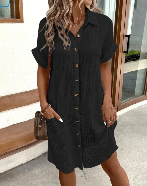 Summer V-neck Linen Dress