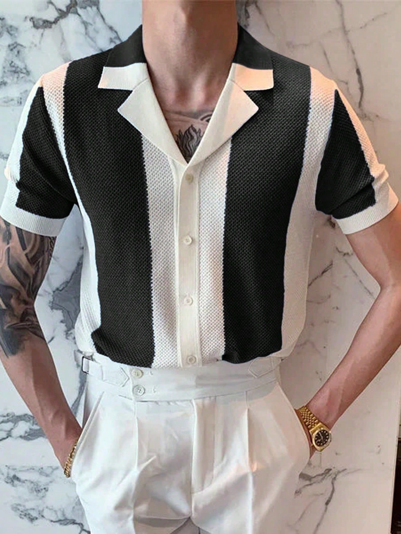 Summer Shirt Collar Sweater for Men